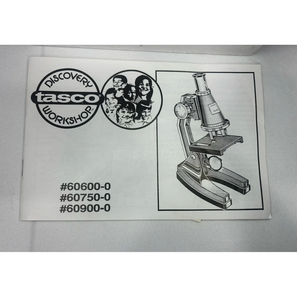 1990 Tasco Vintage Microscope 750x -butterfly Specimen, Shrimp Hatchery, Slides